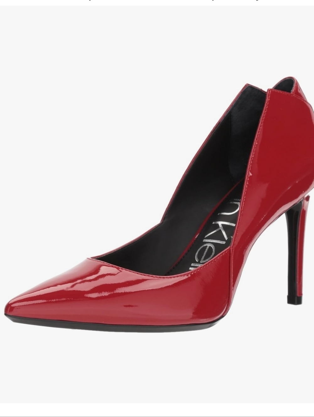 Calvin Klein Red Patent Pointed-Toe Stiletto Pump Sz 7.5
